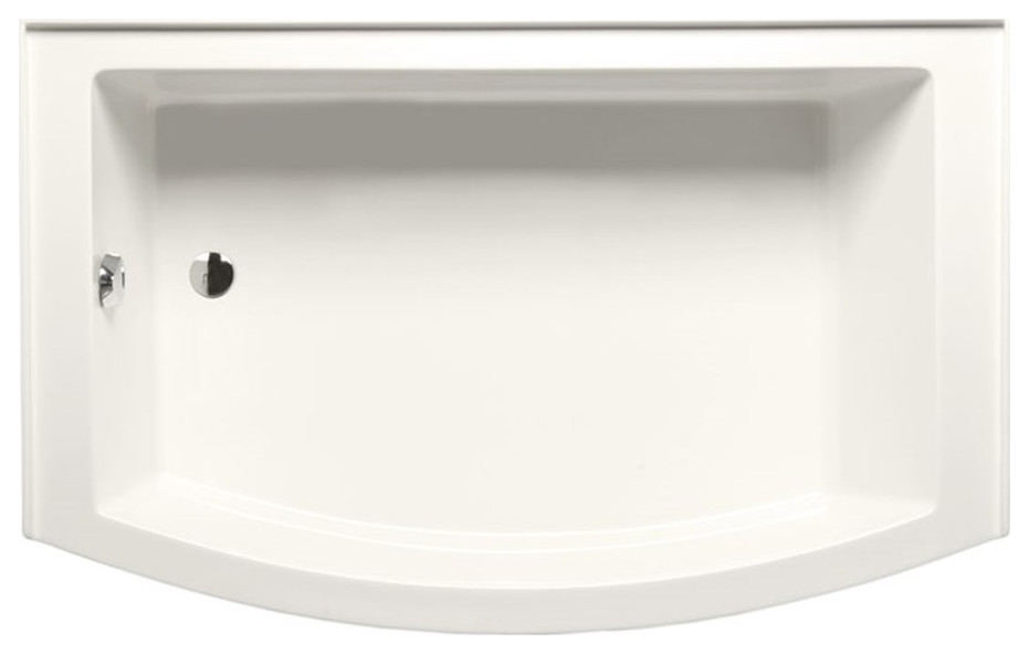 Malibu Home Tulum LH Massaging Air Jet Bathtub 60"x 32"x 18" in Biscuit
