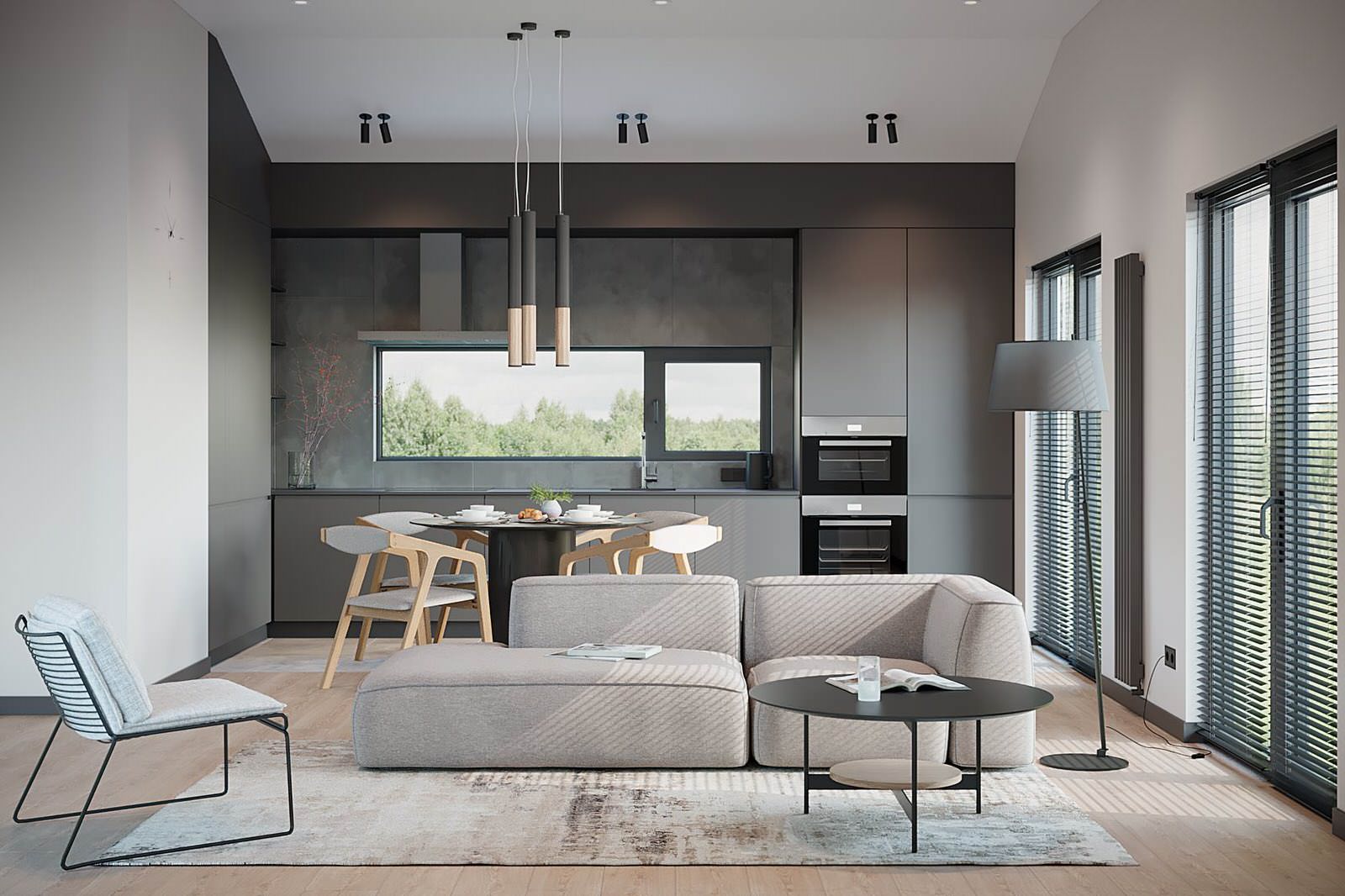 Дизайн интерьера дома 71 м² минимализм Ольховка Кантри Клаб