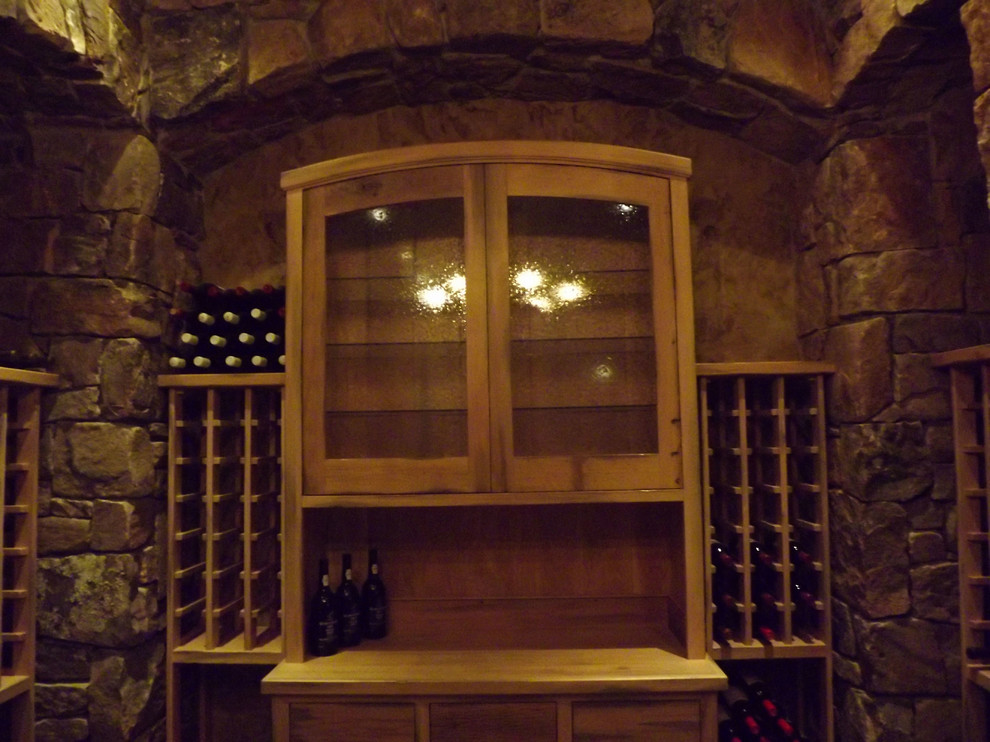Wine cellar - rustic wine cellar idea in Seattle
