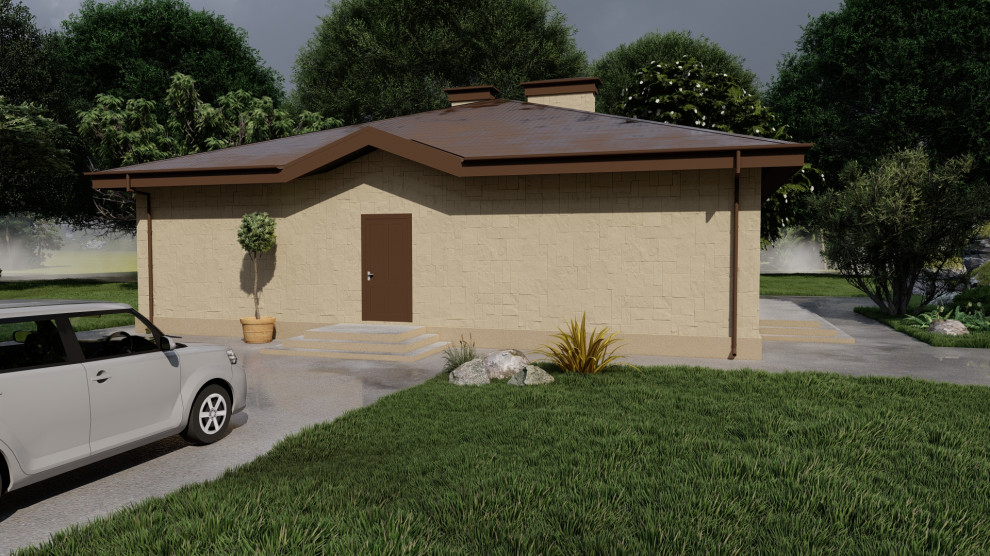 Индивидуальный одноэтажный дом на две семьи