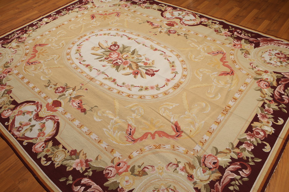 8'X10' Multi Color Hand Made Needlepoint Aubusson Oriental Rug Traditional Area Rugs by