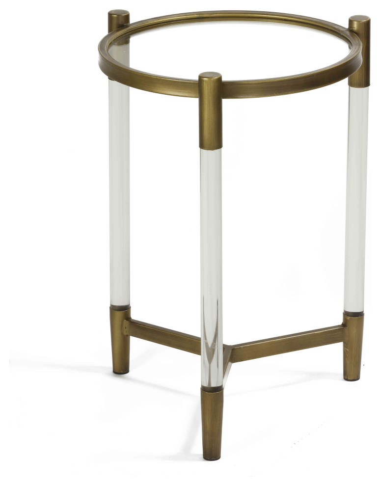 Cortesi Home Claro Round Clear Acrylic End Table Contemporary Side