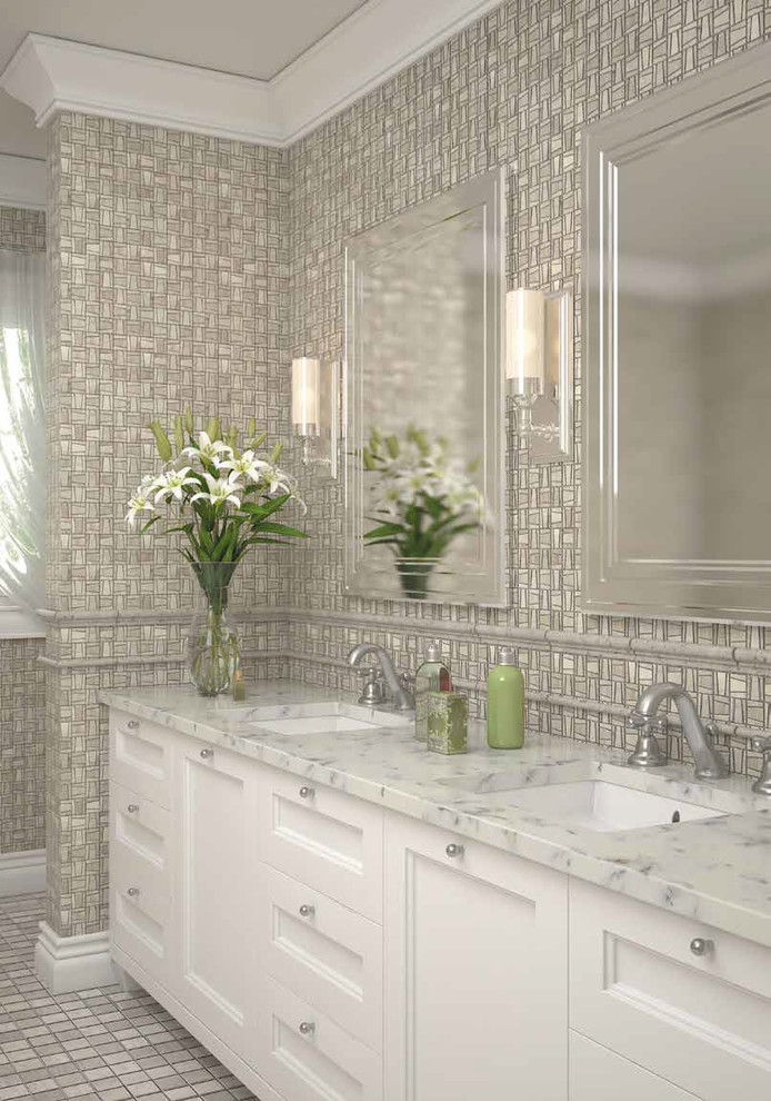 Мозаика из натурального камня в интерьере