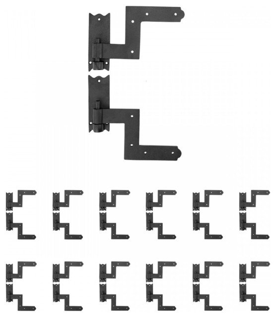 Pair Shutter Hinge Wrought Iron 6" H x 6 1/2" W Pack of 12