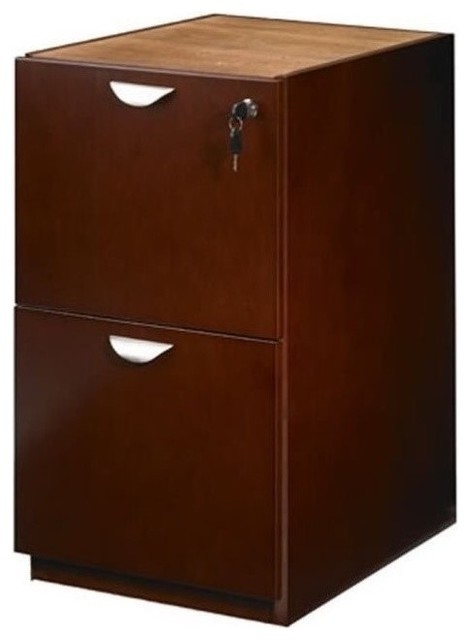 Mayline Mira File File Pedestal For 36 Desk In Medium Cherry