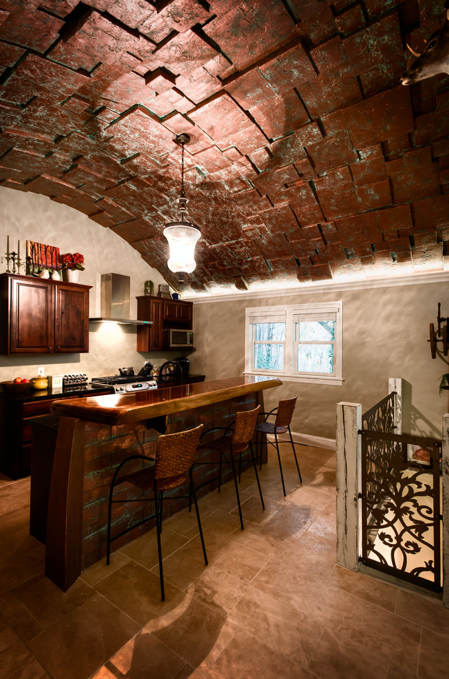 Inspiration for a rustic kitchen remodel in Chicago