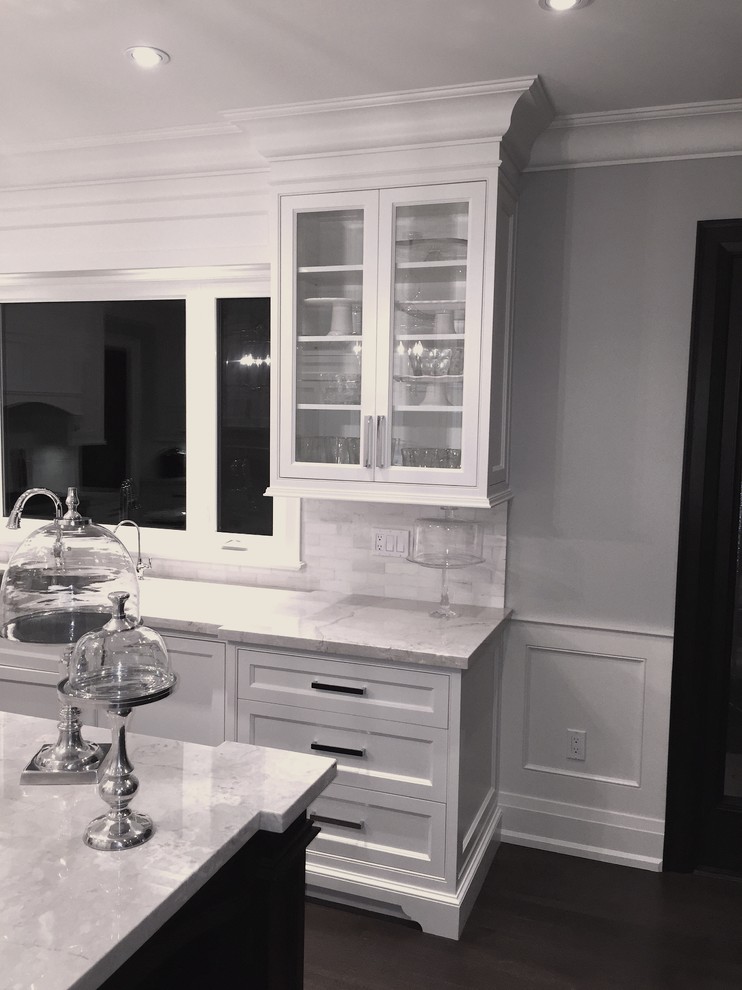 Example of a transitional kitchen design in Toronto