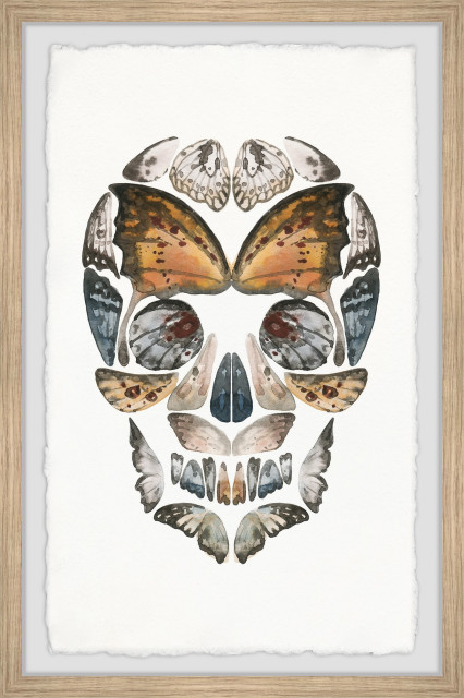 "Butterfly Skull" Framed Painting Print, 20x30
