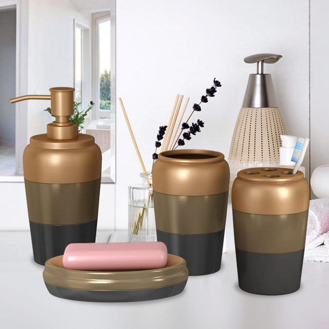 nu steel Horizon 3-Piece 3 Tone Copper Bath Collection Set ...