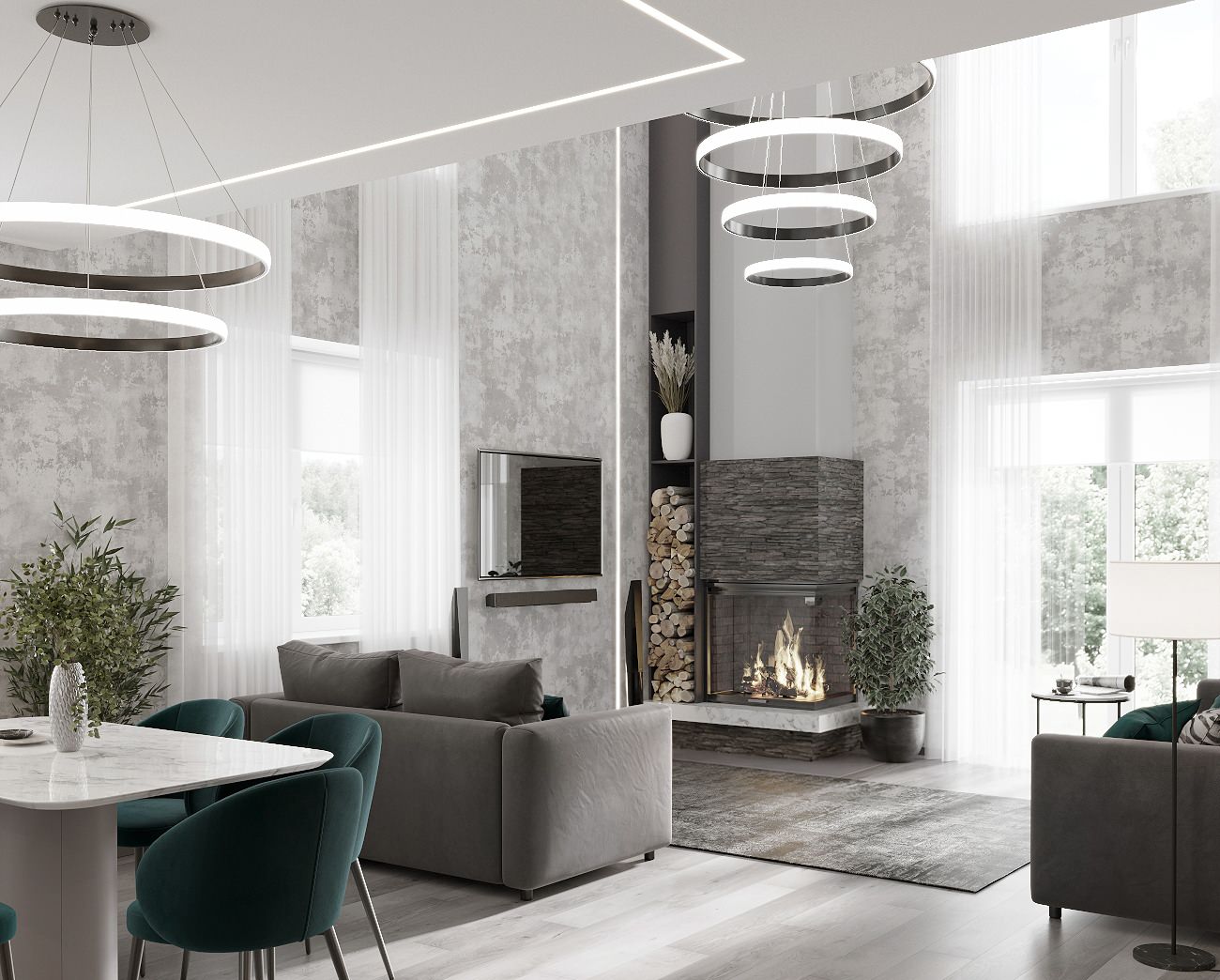 Дизайн интерьера дома, поселок Шершни