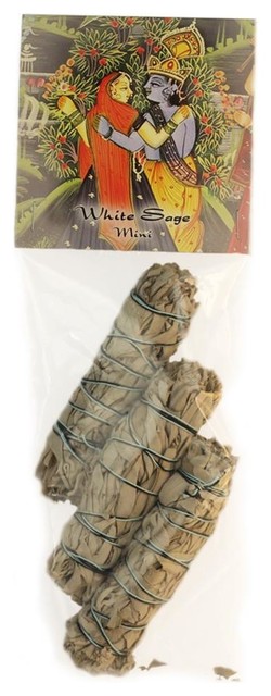 White Sage Smudge Stick, 3 Mini Bundles, 4"-5"