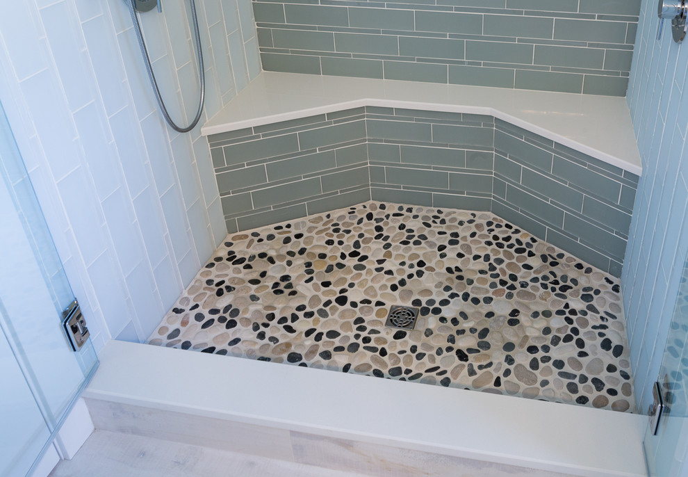 This is an example of a beach style bathroom in Portland Maine.