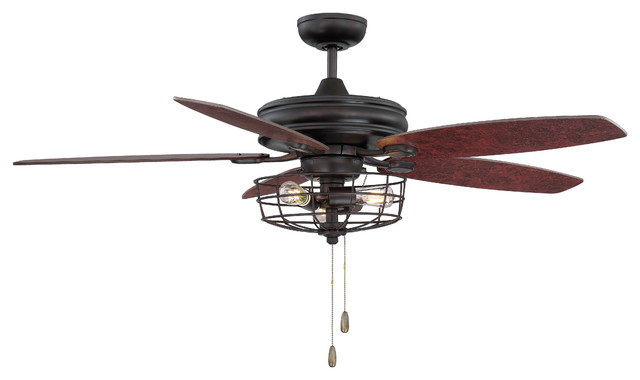 Ceiling Fan With Light Oil Rubbed Bronze 52 Industrial