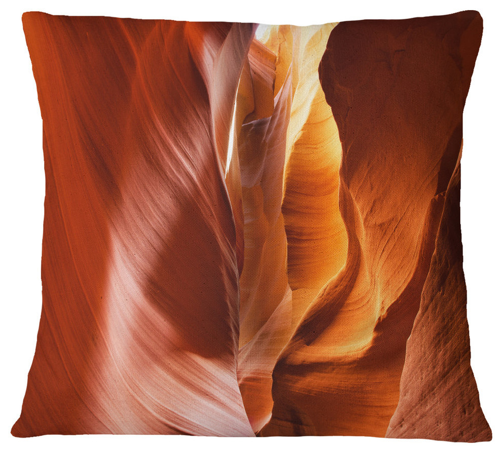 Sunshine in Antelope Canyon Landscape Photo Throw Pillow, 18"x18"