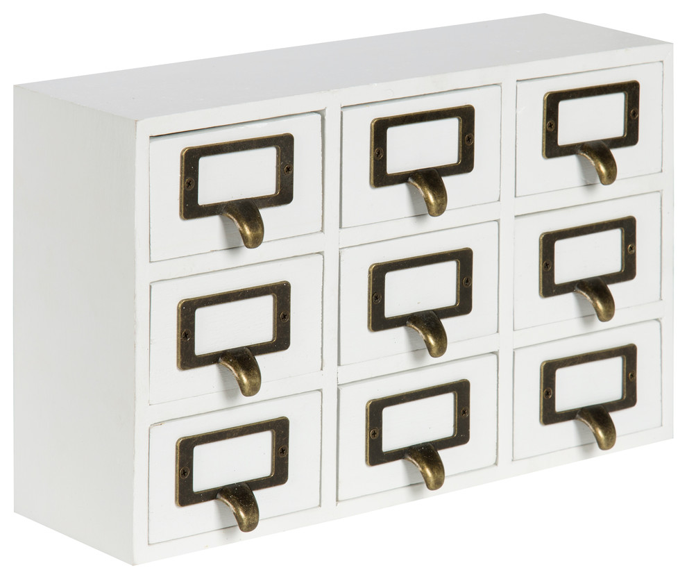 Desktop Organizer Wood Apothecary Drawer Set Contemporary Desk