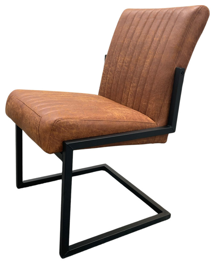 ALANIS Leather Chair, Copper Brown