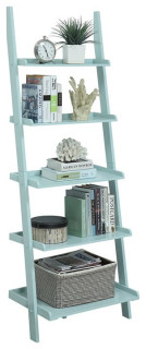 American Heritage Bookshelf Ladder in Sea Foam Green Wood Finish