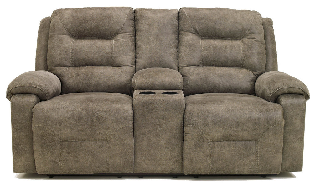 Ashley Furniture Rotation Double Reclining Loveseat With Console, Smoke