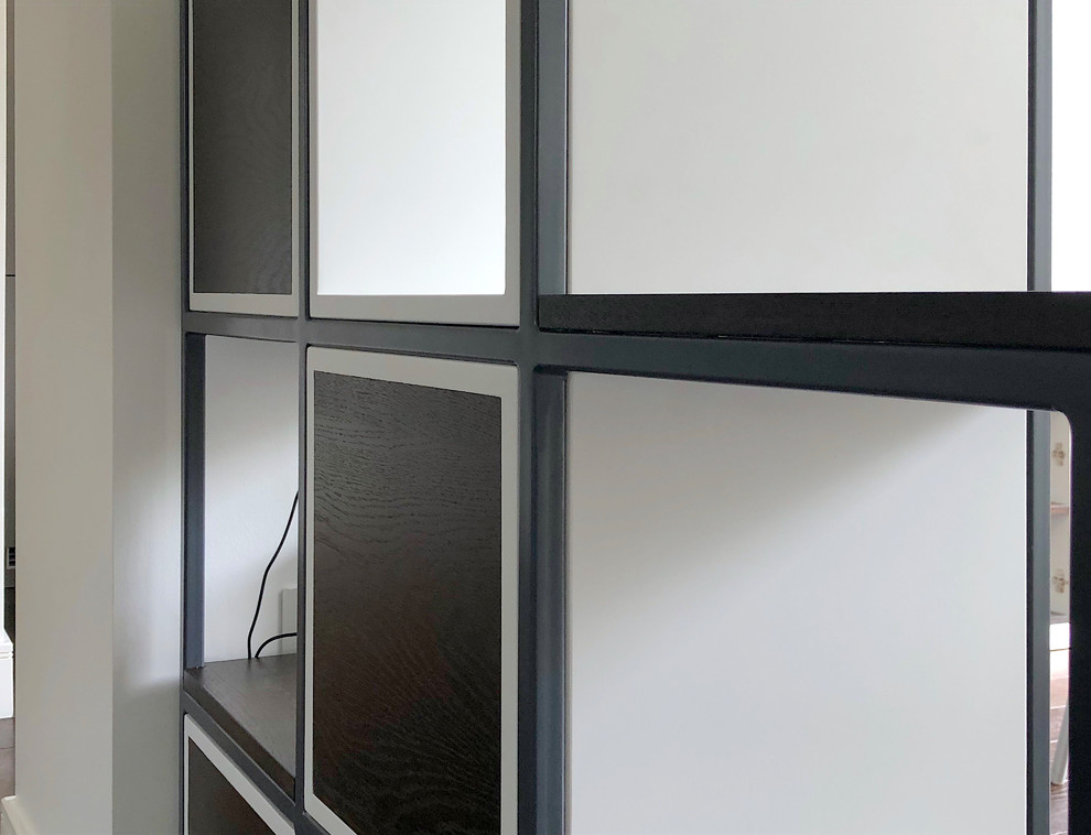 Room divider metal frame shelving unit