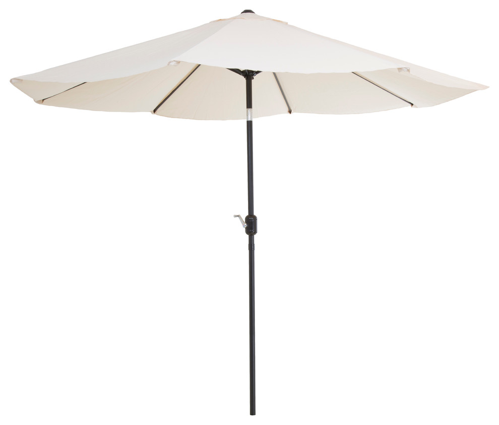 Pure Garden 10' Aluminum Patio Umbrella with Auto Tilt, Tan - Contemporary  - Outdoor Umbrellas - by Trademark Global | Houzz