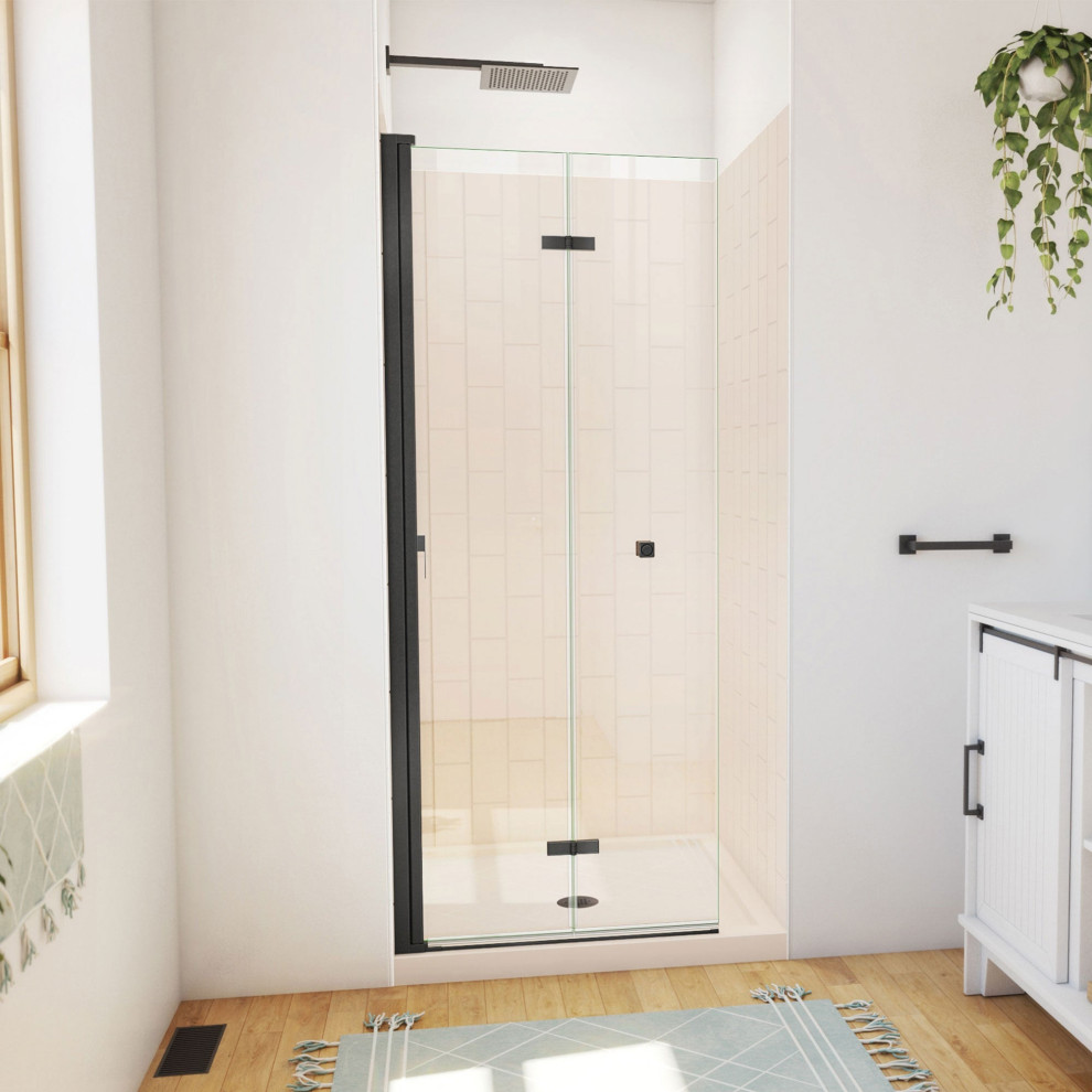 DreamLine AquaQ Fold 32x32" BiFold Shower Door in Satin Black with