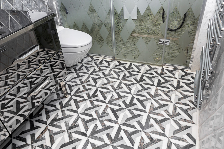 Мозаичный пол в стиле хай-тек