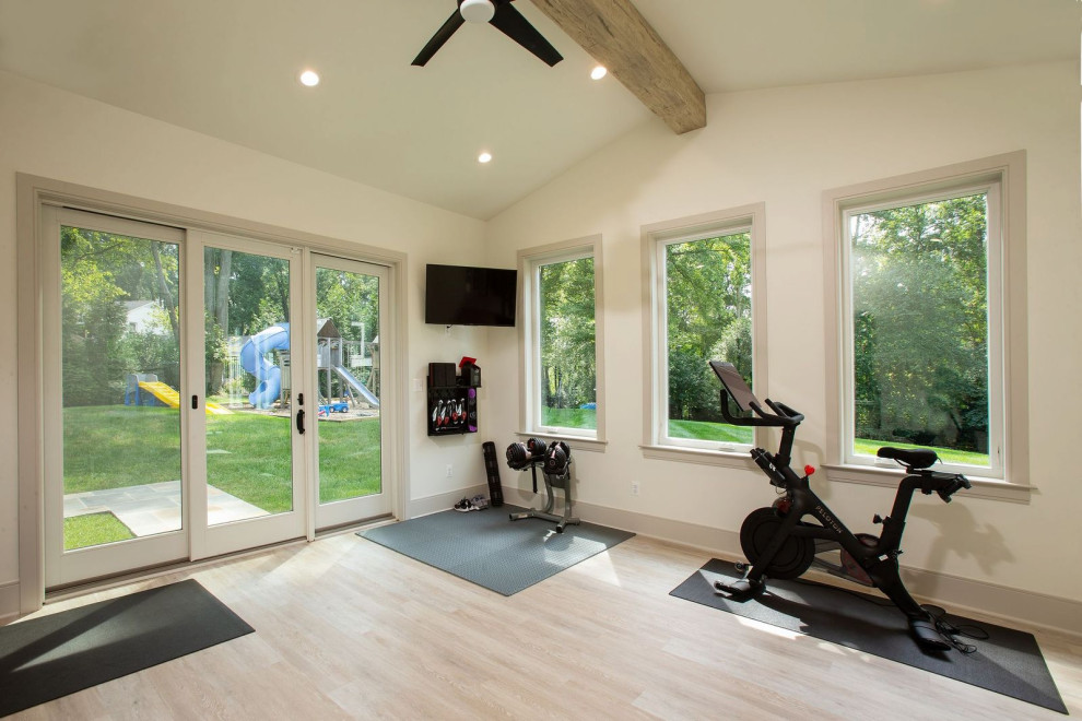 Design ideas for a traditional home gym in DC Metro.