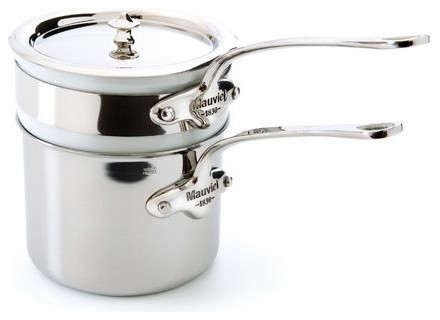 Mauviel M'cook Stainless Steel Bain Marie, Cast Stainless Steel Handle, 0.9 qt.