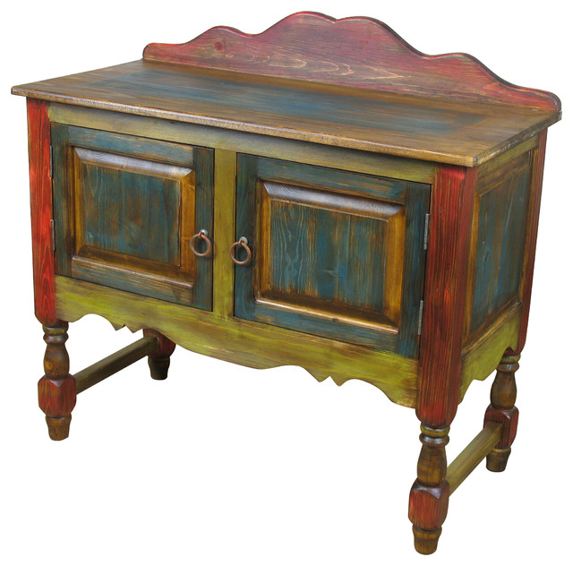 Painted Wood Sideboard with Turned Legs