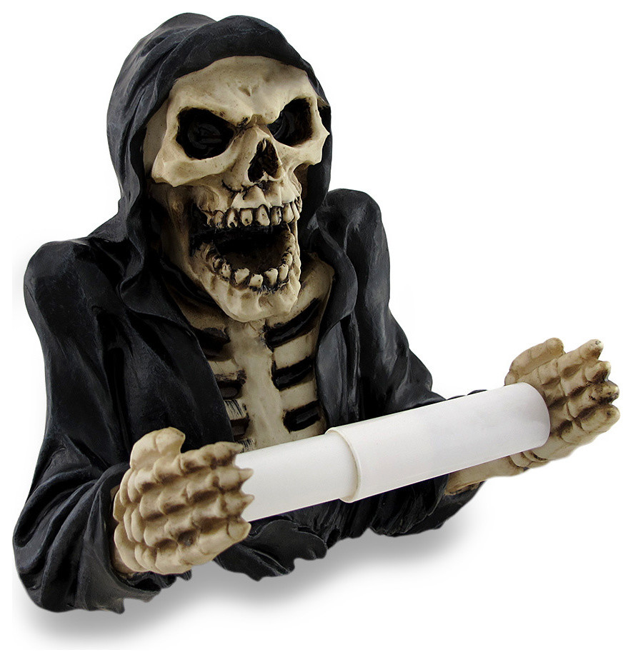 Skeletal Reaper Hanging Toilet Tissue Holder