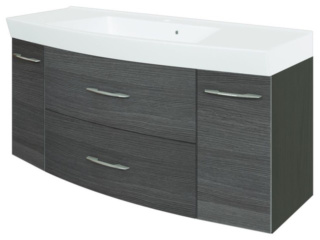 Florida Bathroom Vanity Unit, 120 cm, Smokey Silver and Graphite Grey