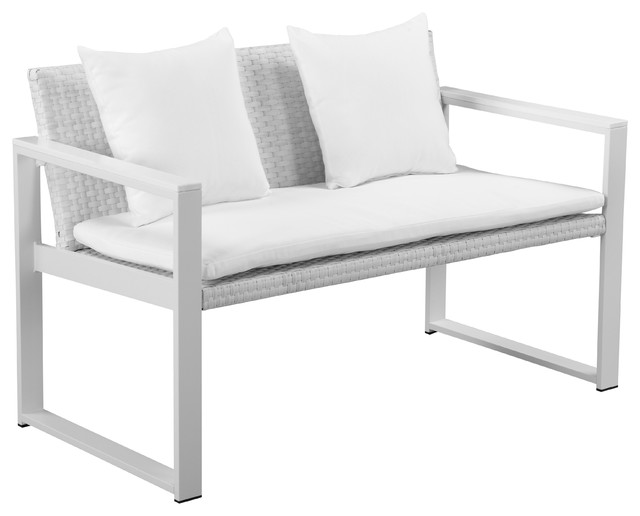Chester Sofa Brush Frame White Fabric Tropical Outdoor Sofas Chester Sofa Brush Frame White Fabric