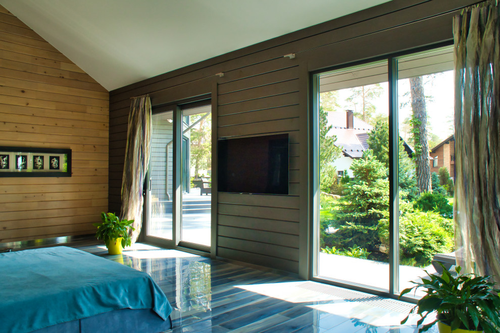 Одноэтажный загородный дом с вторым светом