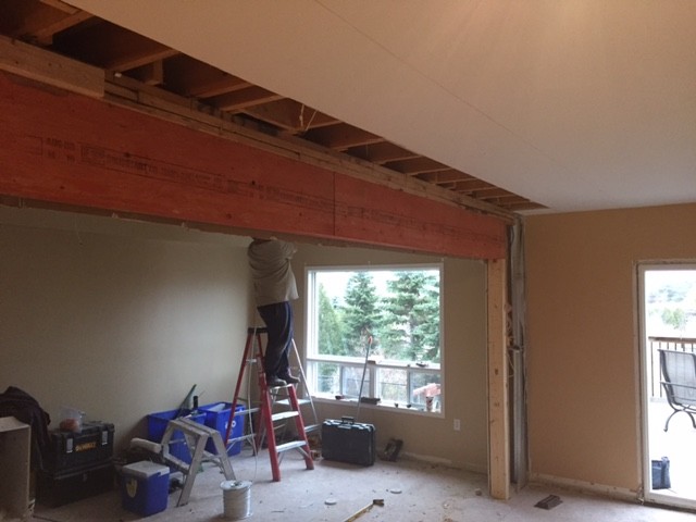 Main floor - load bearing wall removal - open concept - double sized kitchen