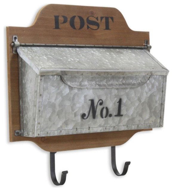 Wall Hanging Mailbox With Metal Hooks Farmhouse Mailboxes by