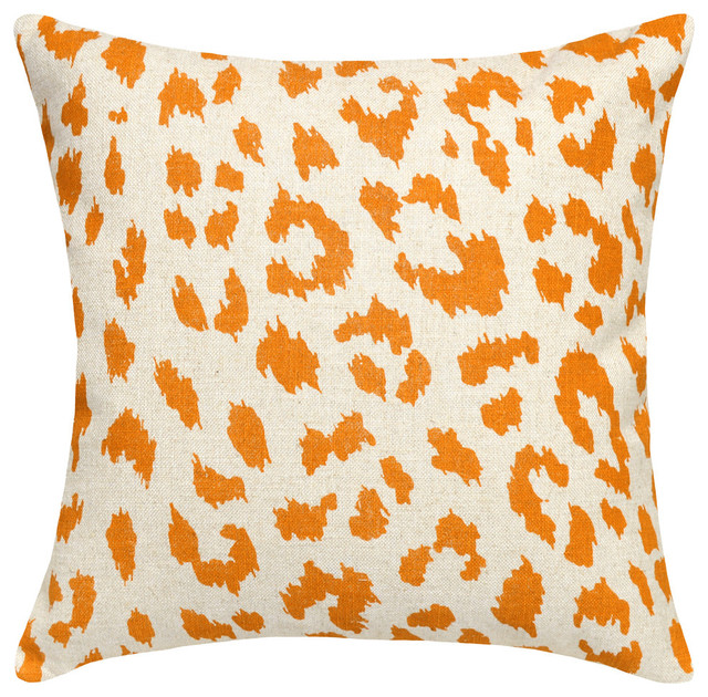 orange linen pillow