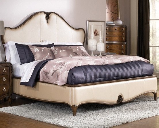 American Drew Jessica McClintock Couture Leather Low Profile King Bed