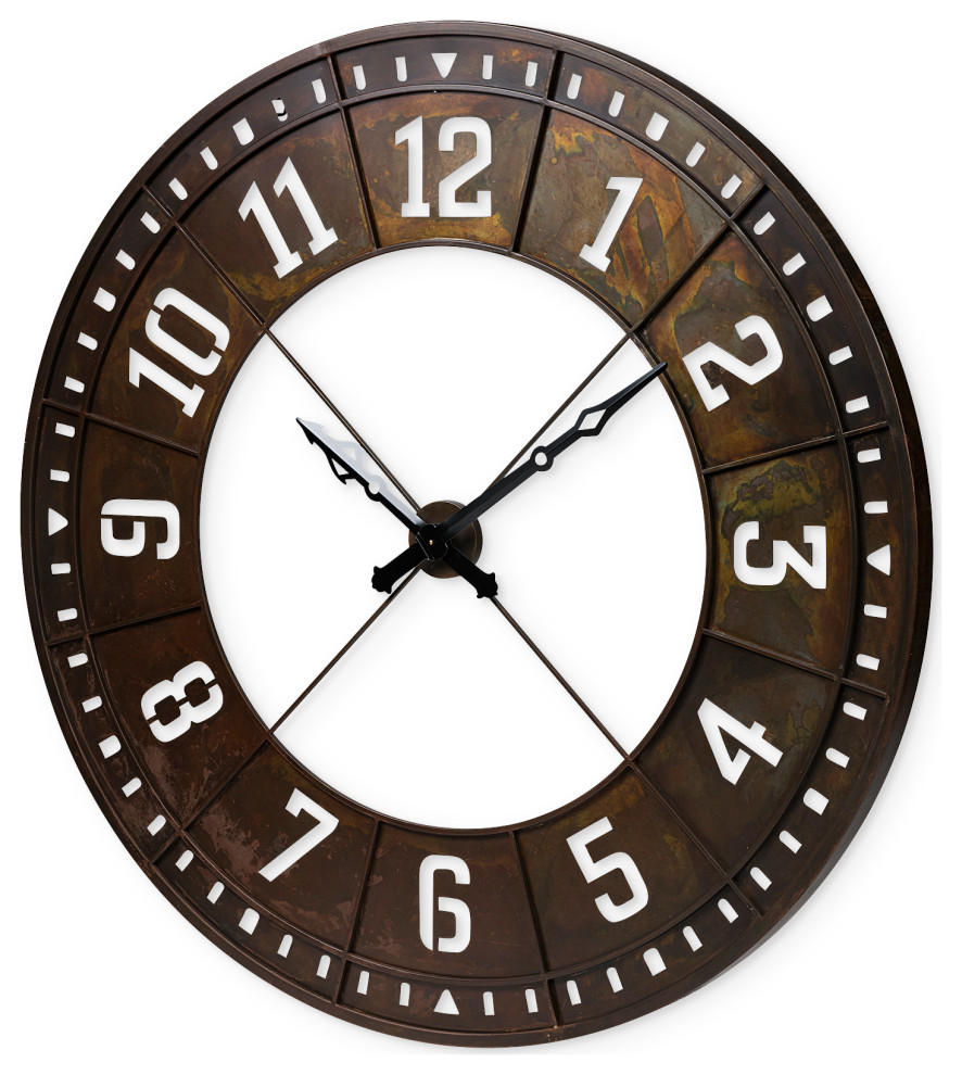 Wall Clock, Newcastle Industrial Wall Clocks by HedgeApple Houzz