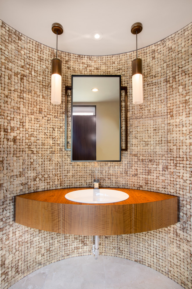 This is an example of a contemporary powder room in Phoenix.