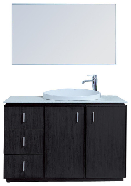 Brewster Single Sink Vanity With Faux Marble Top