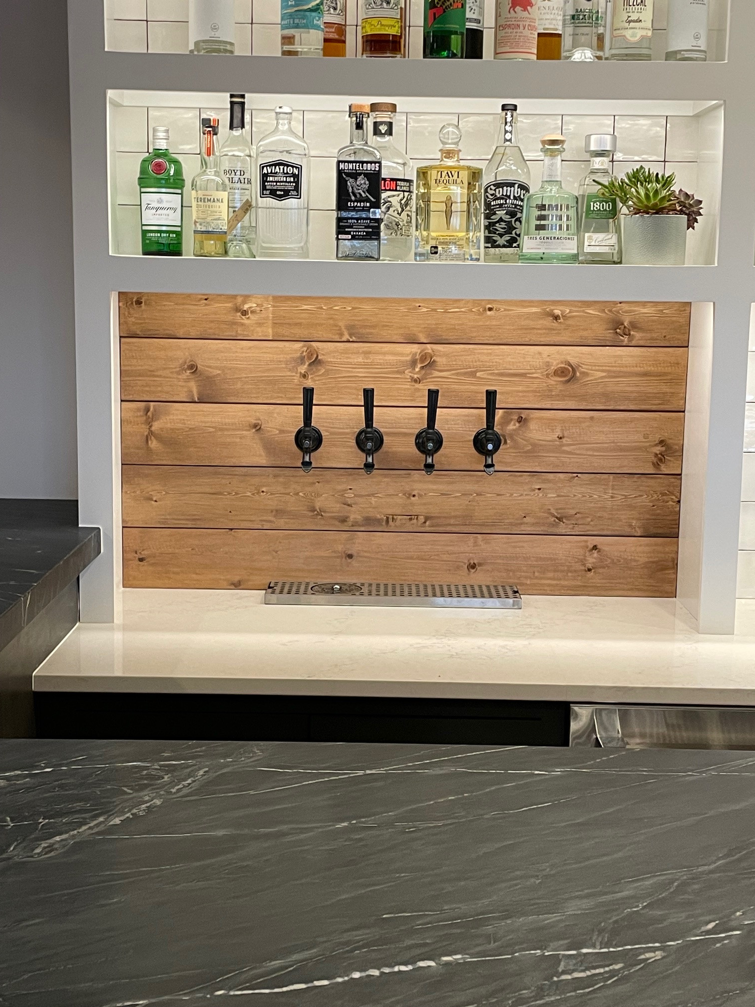 Finished Basement in Marshall Township With Custom Bar and Beer Tap