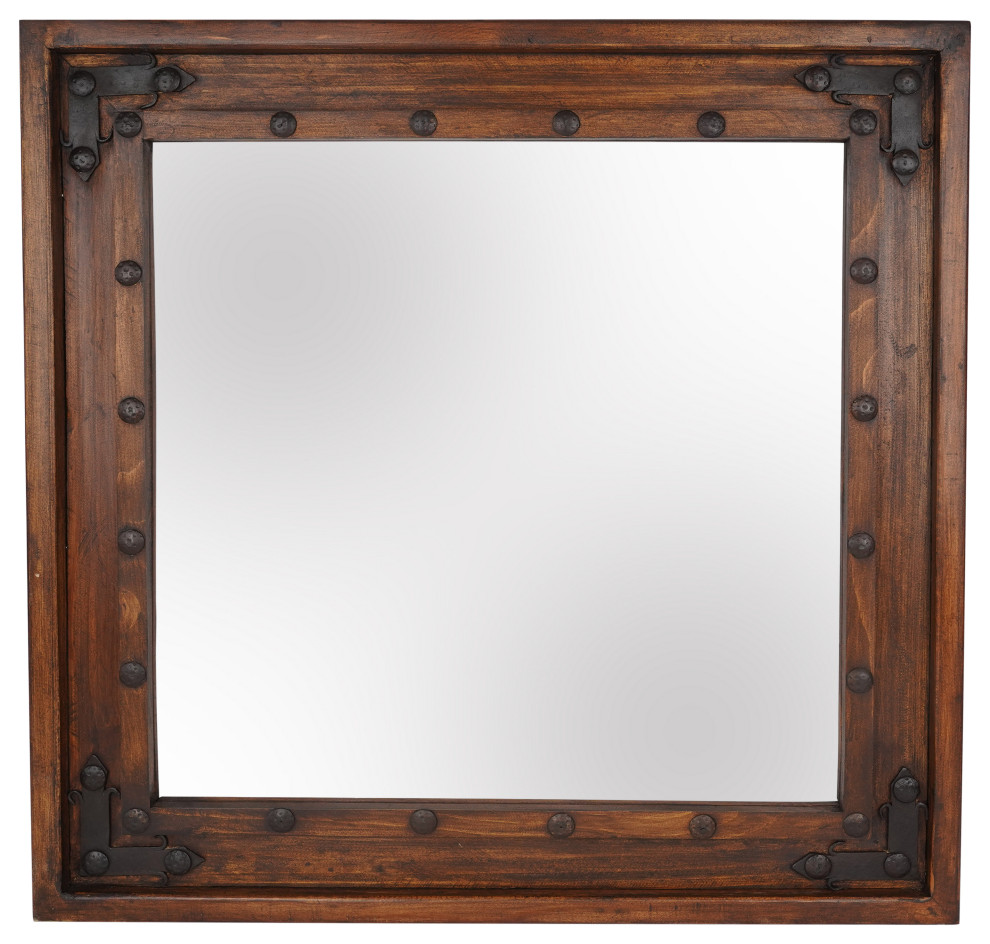 El Paso Vanity Accent Mirror Rustic Bathroom Mirrors by Mexican