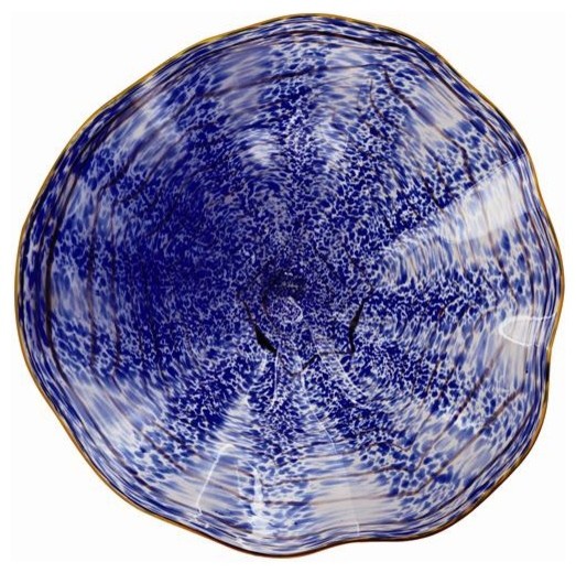 Coral Blue Classic Wall Art Glass Plate Contemporary Decorative