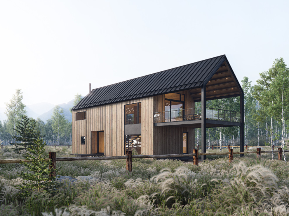 Inspiration for a mid-sized rustic home design remodel in Denver