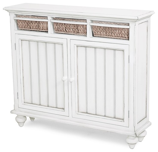Monaco Entry With Baskets, White Beach Style Storage