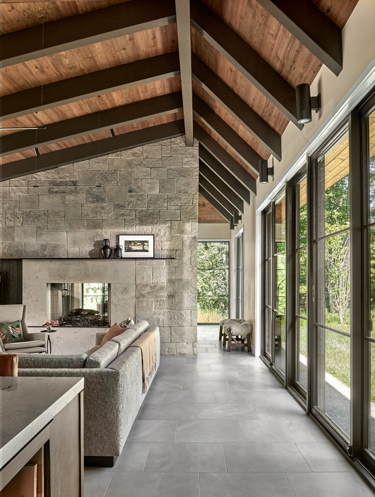 Home design - large country home design idea in Other