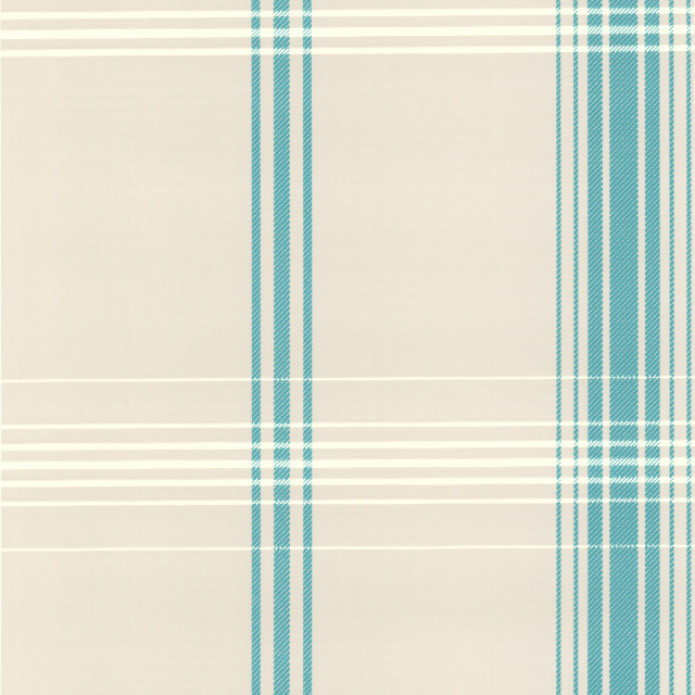 Oskar Aqua Plaid Wallpaper,, Sample - Contemporary - Wallpaper - by  Brewster Home Fashions | Houzz