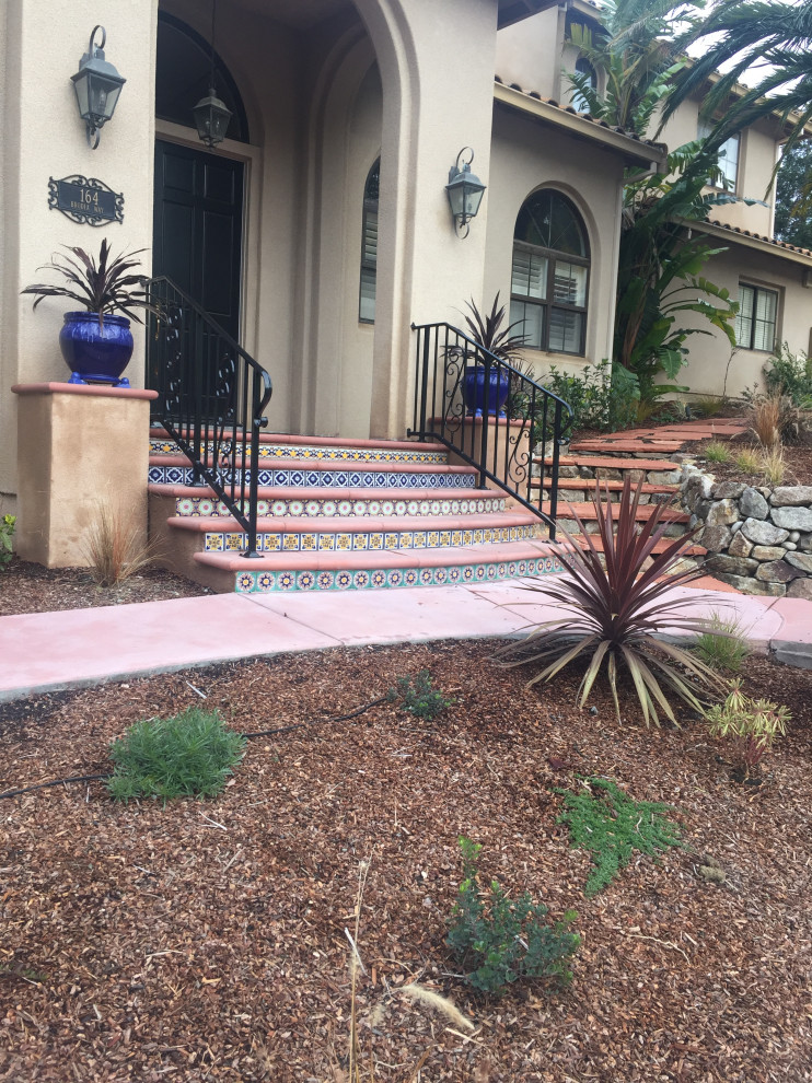 Spanish style pool and landscaping