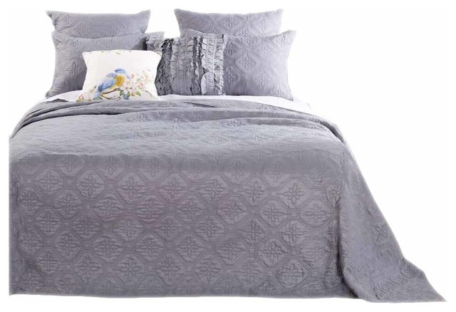 Barefoot Bungalow Central Park Bedspread Set Stone Gray