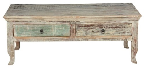 Winter Storm Reclaimed Wood Coffee Table w 2 Drawers